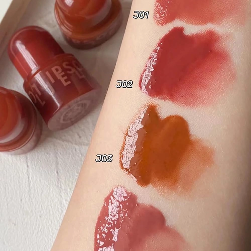 Hezhuang Lip Jelly, Hezhuang Jelly Lip Gloss, Hezhuang Jelly Hydrating Lip Gloss, High Shine Non-Stick Cup Lip Gloss Set, 12 Hours Long Lasting Jelly Texture. (06)