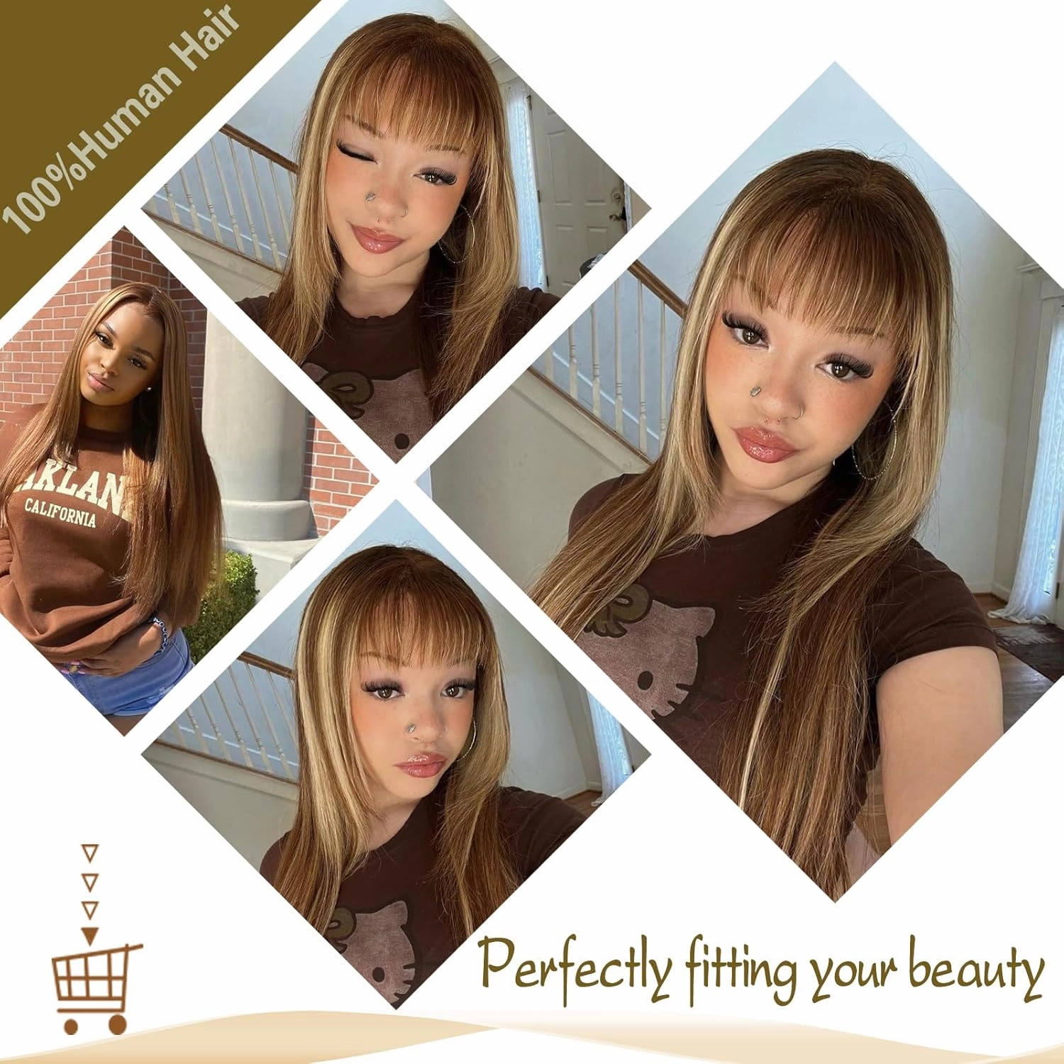 Highlight Ombre Bundles with Closure 18 20 22 18inch 10A Grade 100% Brazilian Virgin Hair Weave Straight Brown Bundles with Blosure Buman Bair P4/27 Colored 3 Bundle