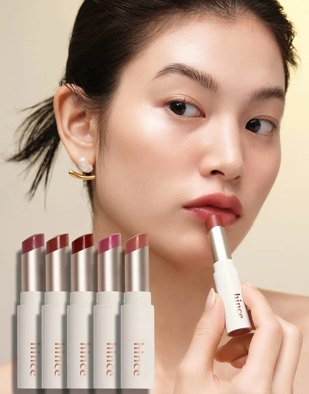 HINCE Mood Enhancer Lip Glow, Moisturizing Lip Balm with Shea Butter & Sweet Almond, Non-Sticky and Long-lasting Tinted Lip Tint with Buttery Balm Texture for Neutral Color 0.2oz. (1, START OVER, 04)