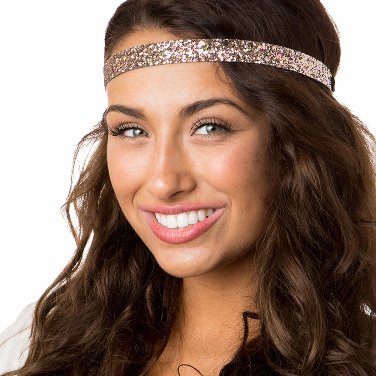 Hipsy REGULAR Size, Adjustable No Slip Sparkly Bling Glitter Skinny 5pk Headbands for Women Girls & Teens (Skinny Navy/Rose Gold/Black/Pink Rose/Gunmetal)