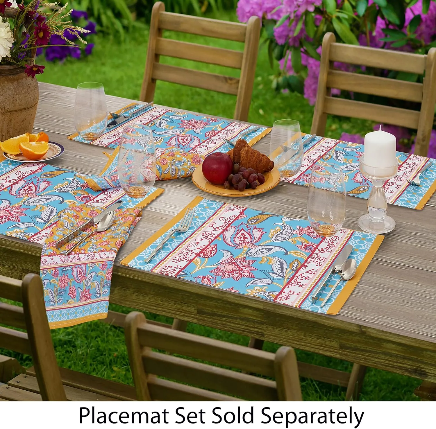 Home Bargains Plus Belle Fleur Provence Country French Fabric Tablecloth, Stain and Water Resistant, Wrinkle Free Floral Paisley Tablecloth, 60” x 84" Oval