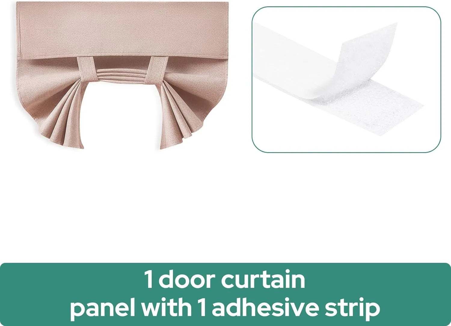 HOMEIDEAS 100% Linen Blackout French Door Curtains, Privacy Door Window Curtains, 26 X 40 Inch Room Darkening Blinds, Thermal Insulated Shades for Bedroom, 1 Panel, Blush Pink
