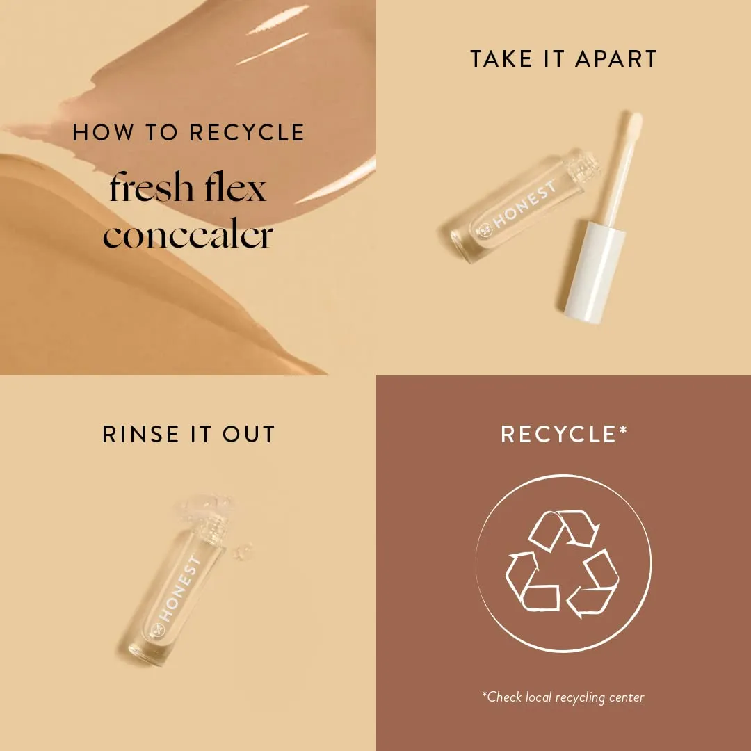 Honest Beauty Fresh Flex Concealer with Niacinamide   Vitamin E   Hyaluronic Acid | Vegan   Cruelty free | Cocoa, 0.17 fl oz