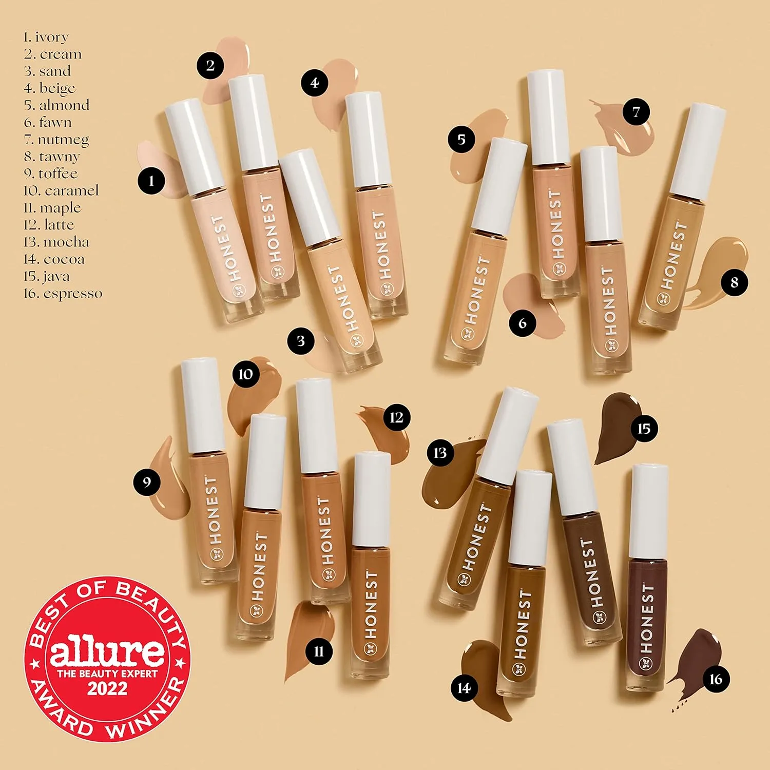 Honest Beauty Fresh Flex Concealer with Niacinamide   Vitamin E   Hyaluronic Acid | Vegan   Cruelty free | Cocoa, 0.17 fl oz