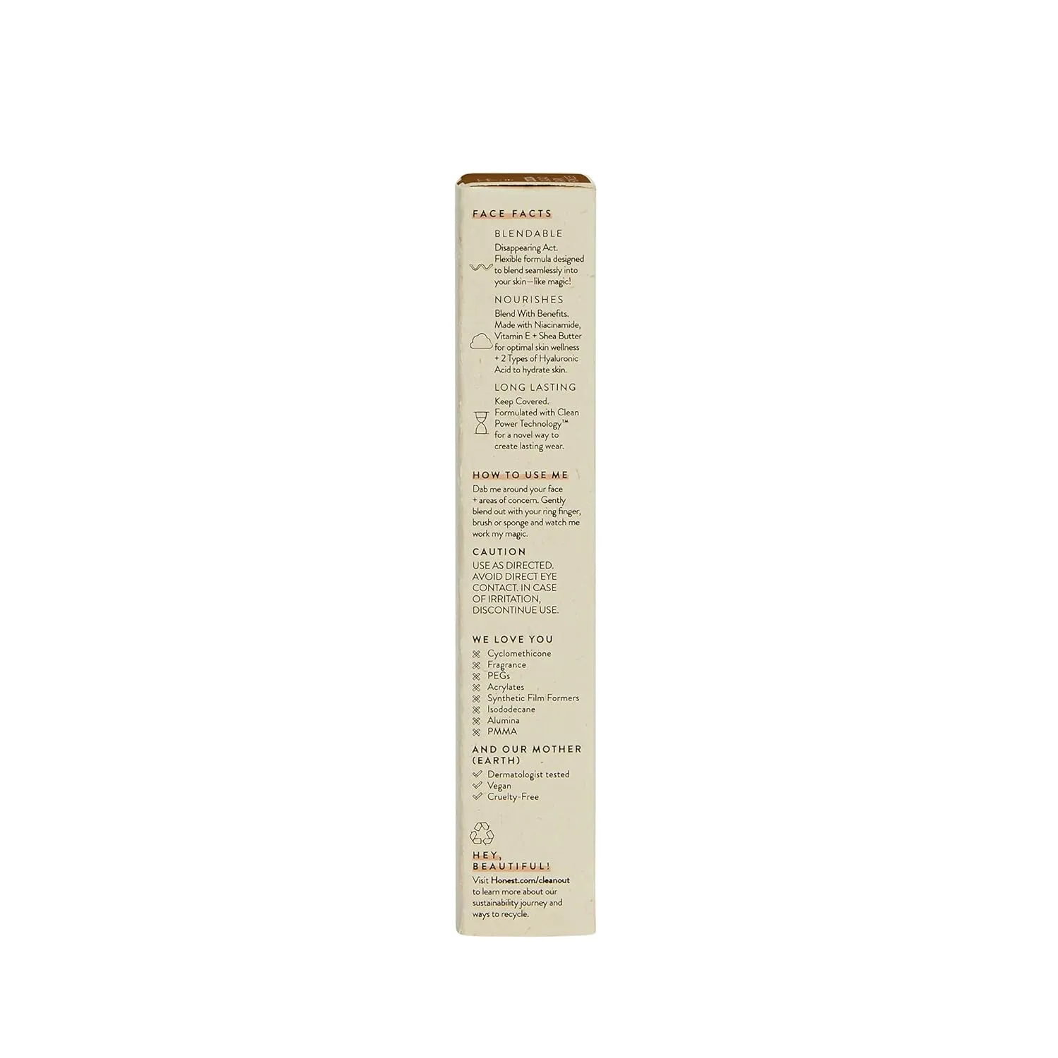 Honest Beauty Fresh Flex Concealer with Niacinamide   Vitamin E   Hyaluronic Acid | Vegan   Cruelty free | Cocoa, 0.17 fl oz