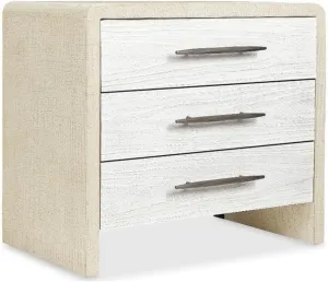 Hooker Furniture Cascade Three-Drawer Nightstand with White Resin Drawers