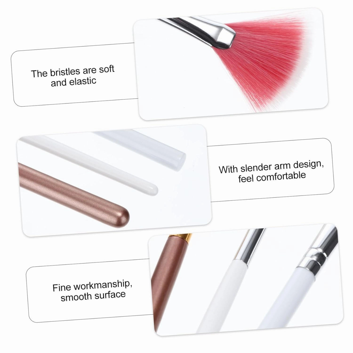 Housoutil 9pcs Fan-shaped Highlight Brush for Women Cosmetic Makeup Kit for Home Hair Brushes for Blending and Diffusing Highlighters
