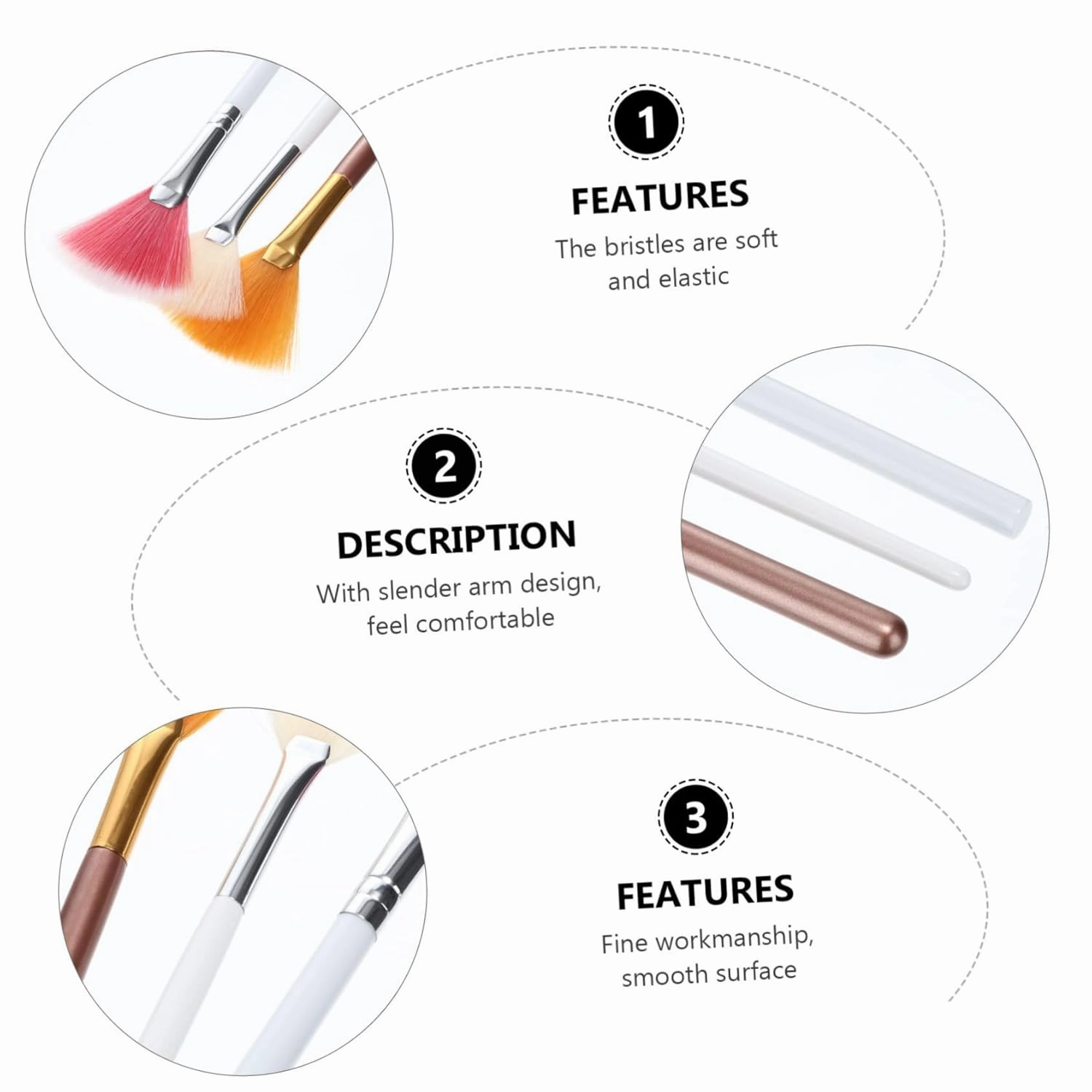 Housoutil 9pcs Fan-shaped Highlight Brush for Women Cosmetic Makeup Kit for Home Hair Brushes for Blending and Diffusing Highlighters