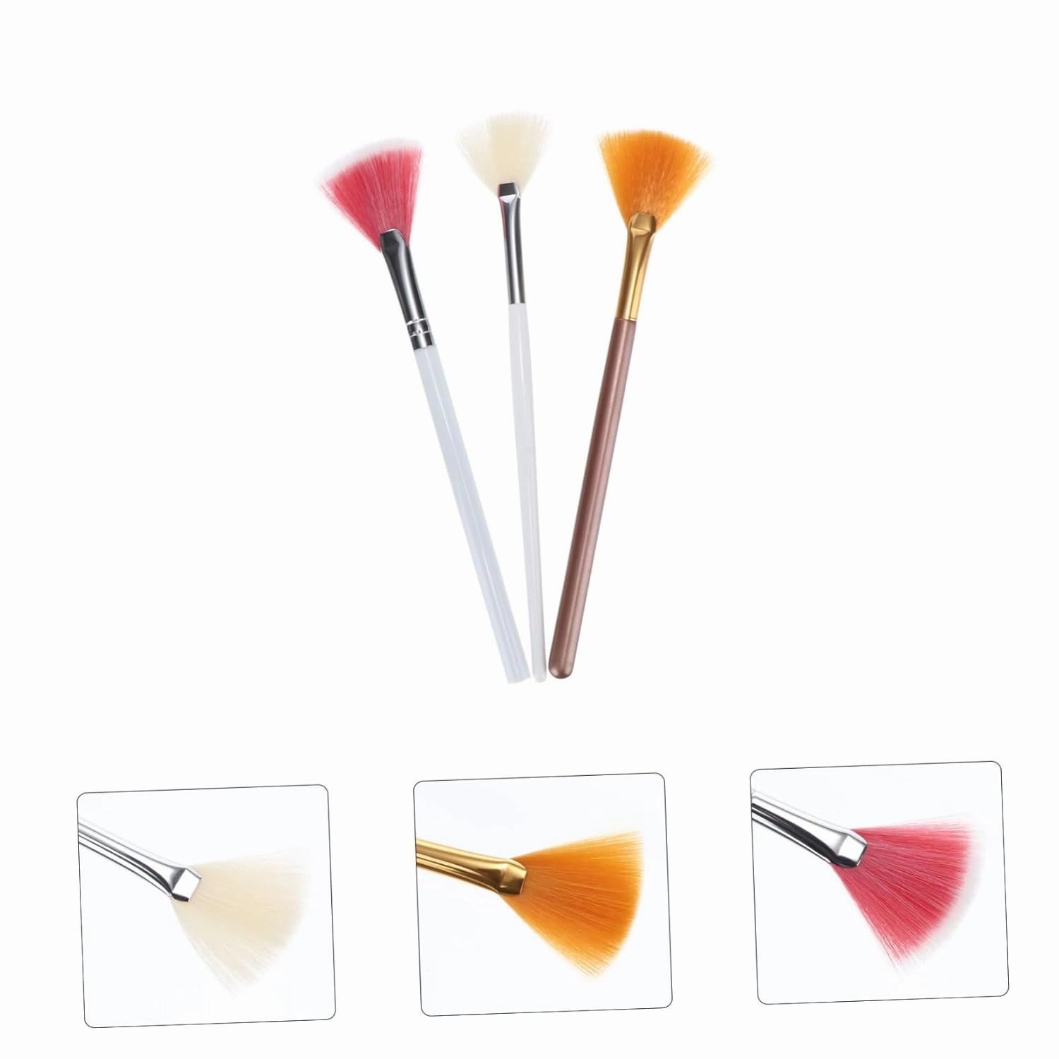 Housoutil 9pcs Fan-shaped Highlight Brush for Women Cosmetic Makeup Kit for Home Hair Brushes for Blending and Diffusing Highlighters