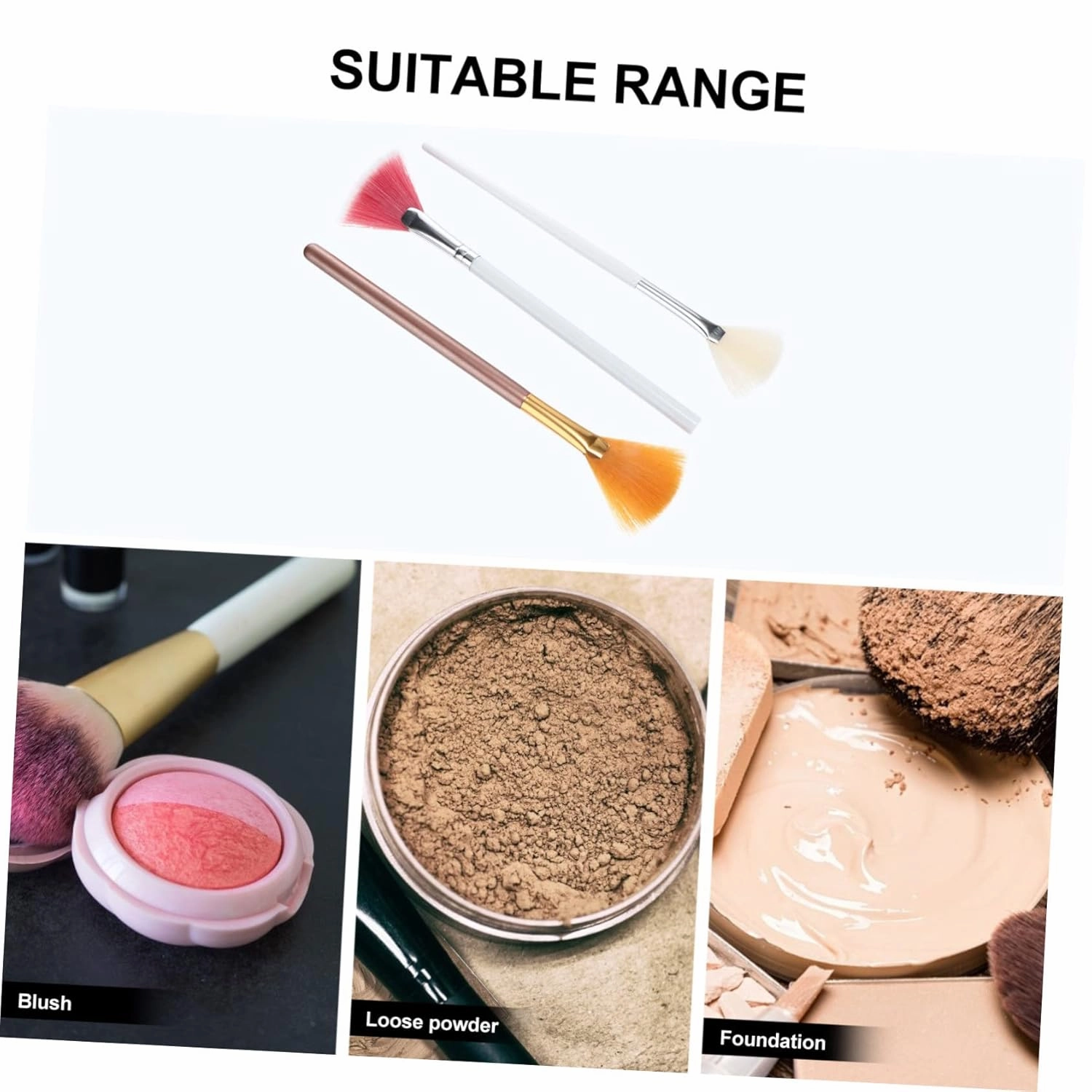 Housoutil 9pcs Fan-shaped Highlight Brush for Women Cosmetic Makeup Kit for Home Hair Brushes for Blending and Diffusing Highlighters