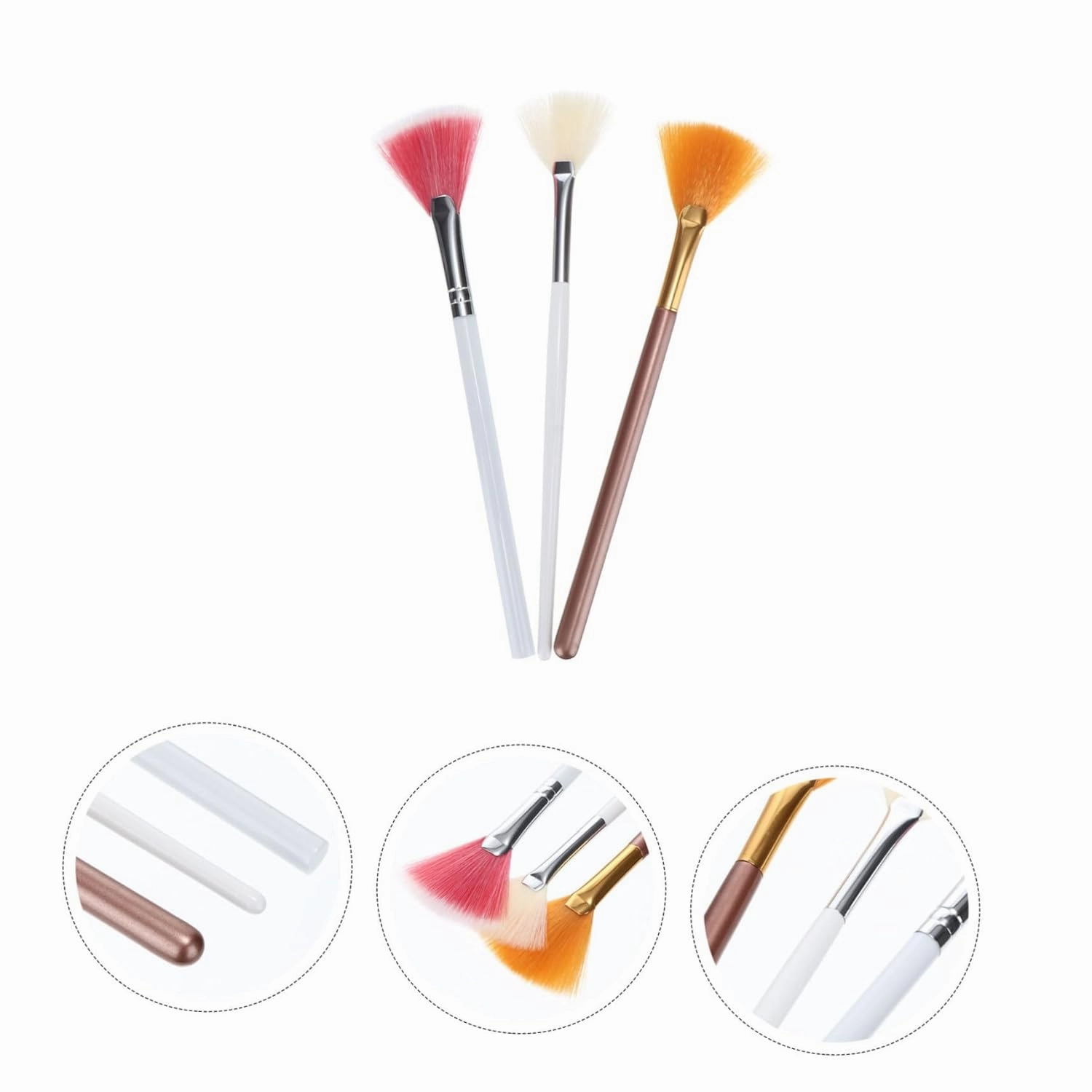 Housoutil 9pcs Fan-shaped Highlight Brush for Women Cosmetic Makeup Kit for Home Hair Brushes for Blending and Diffusing Highlighters
