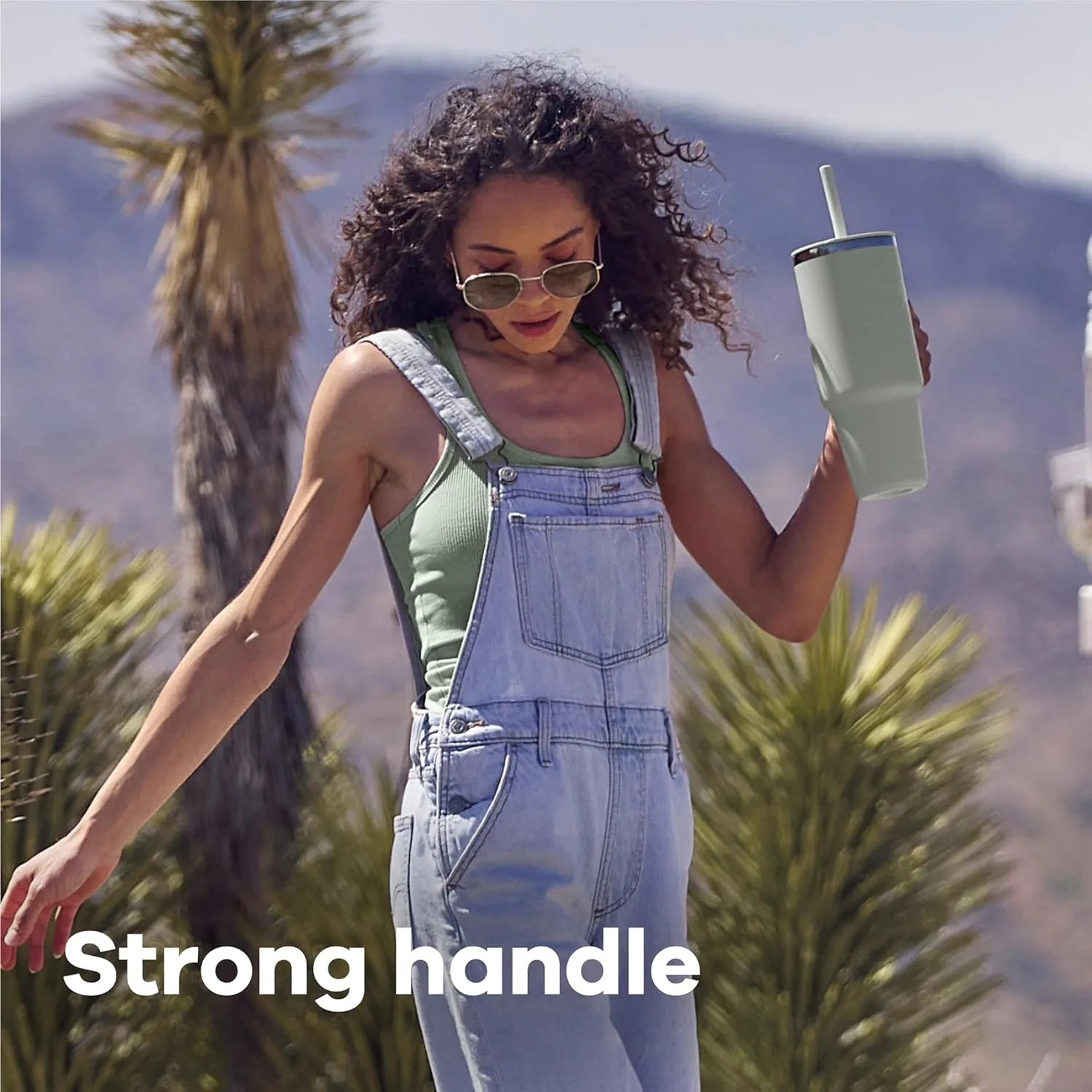 Hydro Flask 40 Oz Travel Tumbler with Handle, Lid and Straw - Insulated Stainless Steel in 40 Oz Ivory Rose Gold