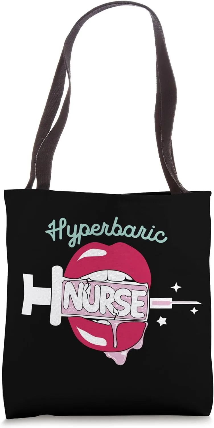 Hyperbaric Nurse Cute RN Oxygen Therapy Nursing Hot Lips Tote Bag