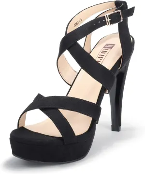 IDIFU Women's Dress Platform High Heels Strappy Heeled Sandals Open Toe Ankle Strap Shoes for Women Wedding Bridal Homecoming
