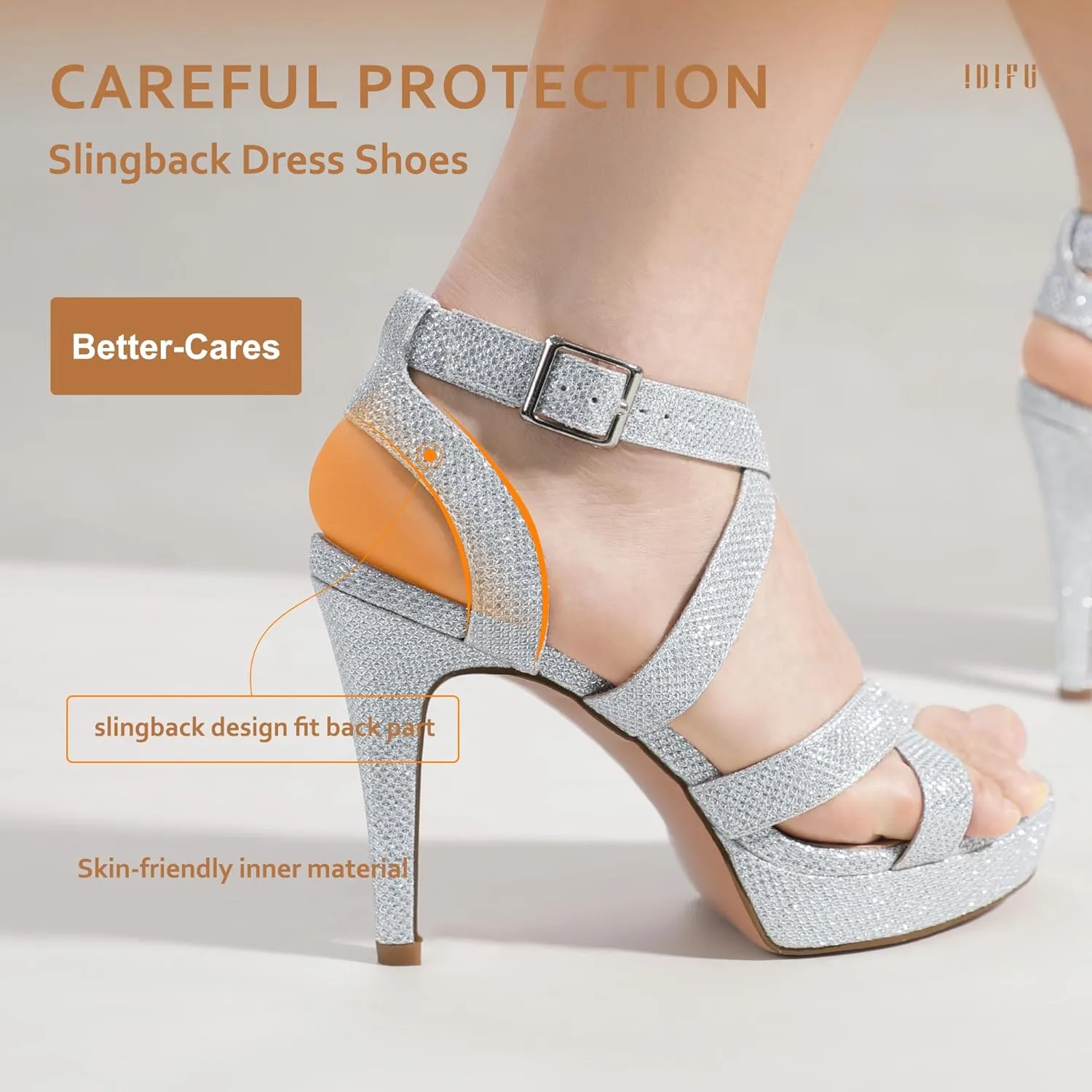 IDIFU Women's Dress Platform High Heels Strappy Heeled Sandals Open Toe Ankle Strap Shoes for Women Wedding Bridal Homecoming
