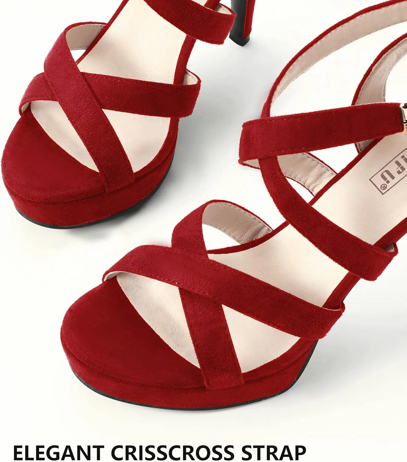 IDIFU Women's Dress Platform High Heels Strappy Heeled Sandals Open Toe Ankle Strap Shoes for Women Wedding Bridal Homecoming