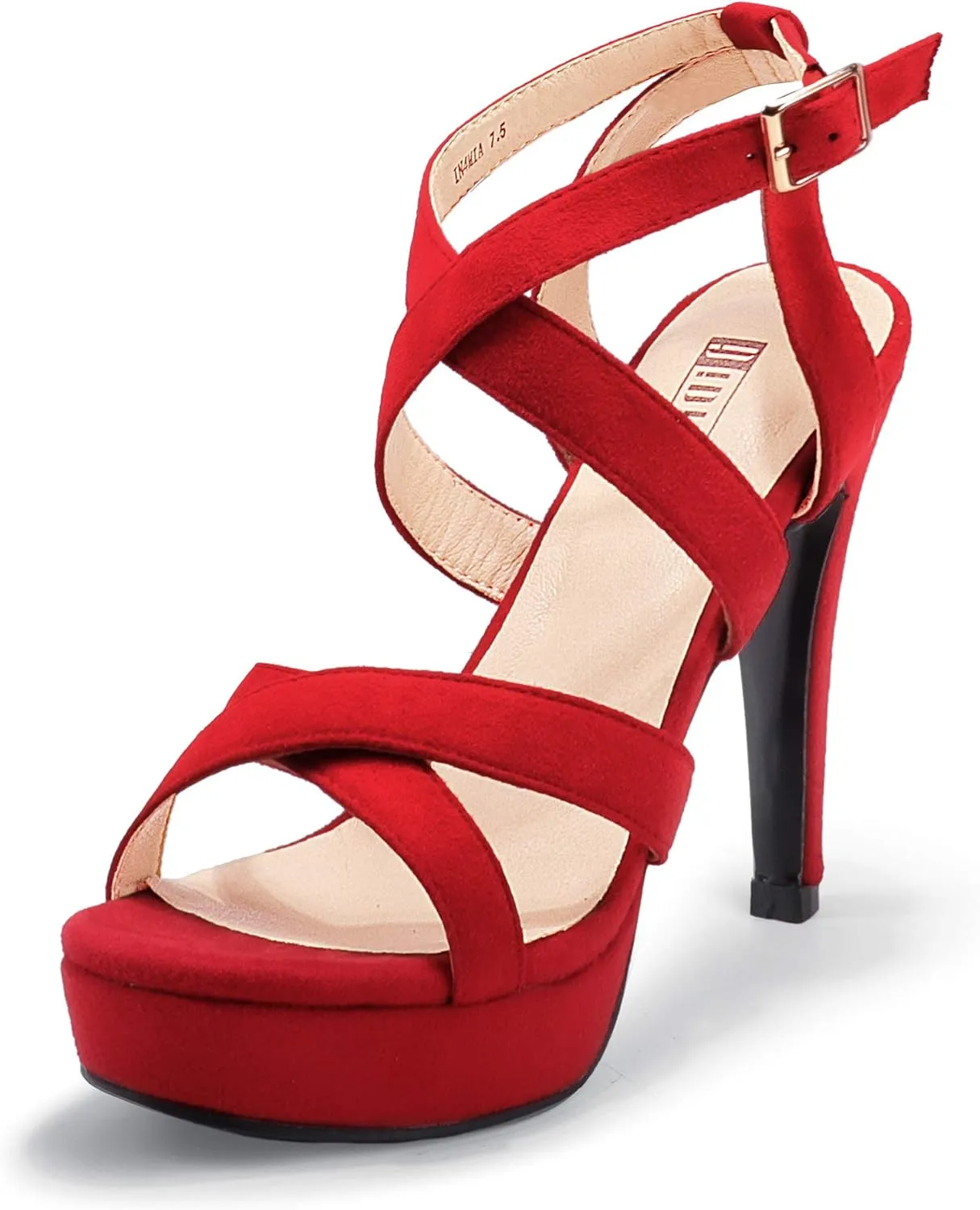 IDIFU Women's Dress Platform High Heels Strappy Heeled Sandals Open Toe Ankle Strap Shoes for Women Wedding Bridal Homecoming