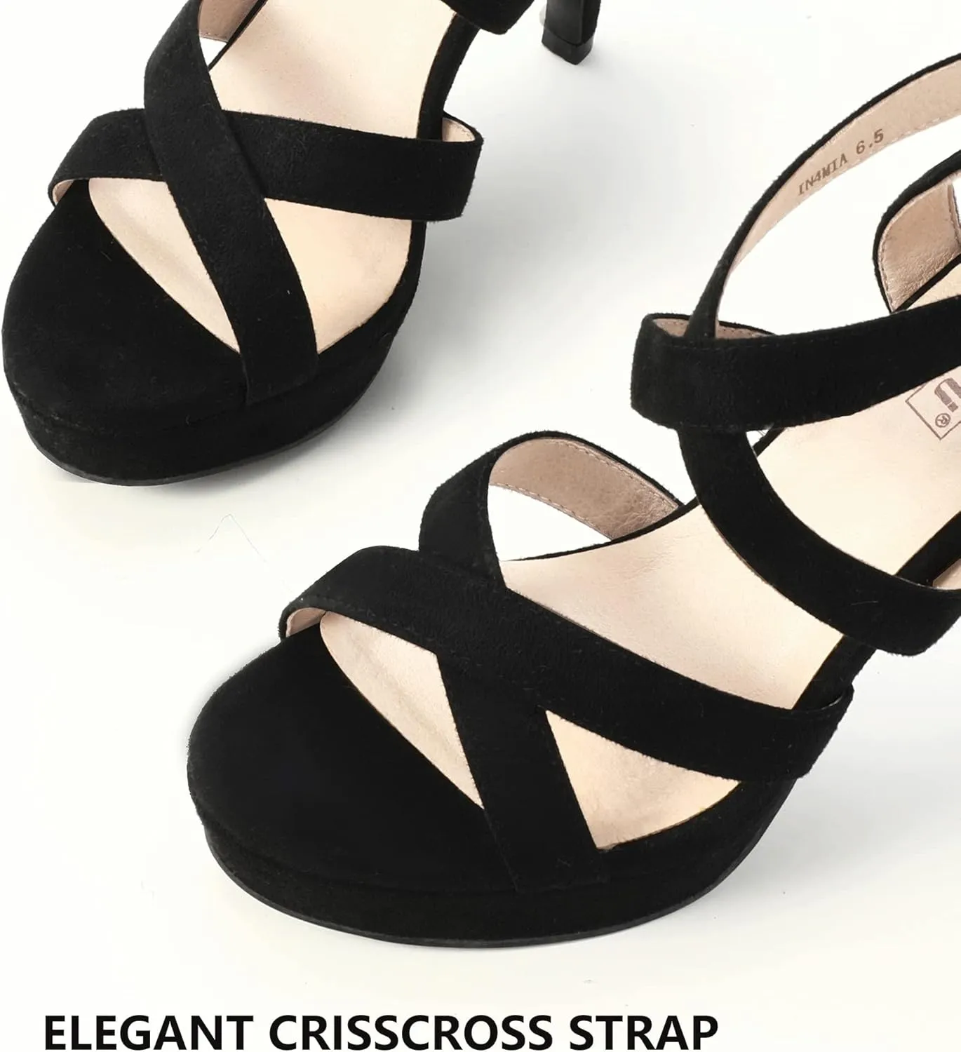 IDIFU Women's Dress Platform High Heels Strappy Heeled Sandals Open Toe Ankle Strap Shoes for Women Wedding Bridal Homecoming