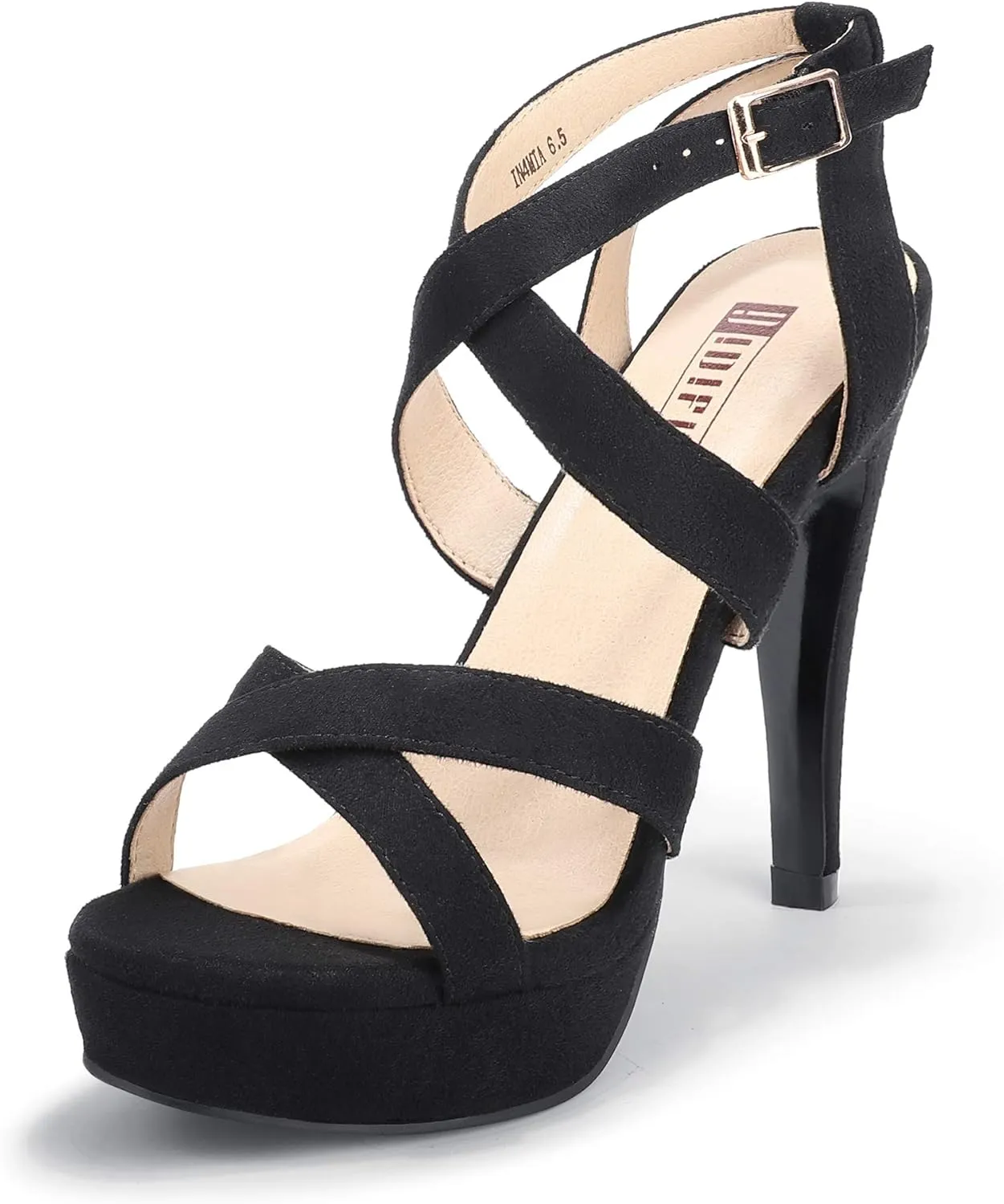 IDIFU Women's Dress Platform High Heels Strappy Heeled Sandals Open Toe Ankle Strap Shoes for Women Wedding Bridal Homecoming