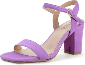 IDIFU Women's IN3 Chunky Heels for Women Dressy Square Toe Heels Slingback Block Heels Sandals for Wedding Bridal Evening Homecoming Prom