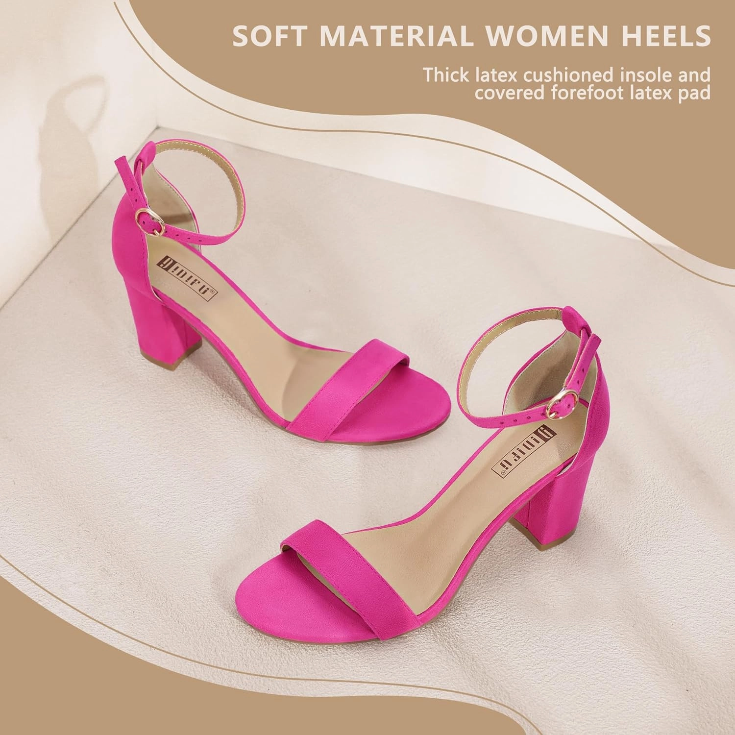 IDIFU Women's 3 Inch Heel Sandals for Women