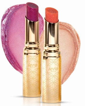 ieró Beauty Glow Like You Lip Cool Color Duos, pH Tinted Lip Balm with Shea Butter & Vitamin E, Nourishing, Lip Care Moisturizer, Sheer Rose w/Golden-Pink Shimmer   Sheer Berry w/Blue-Violet Shimmer