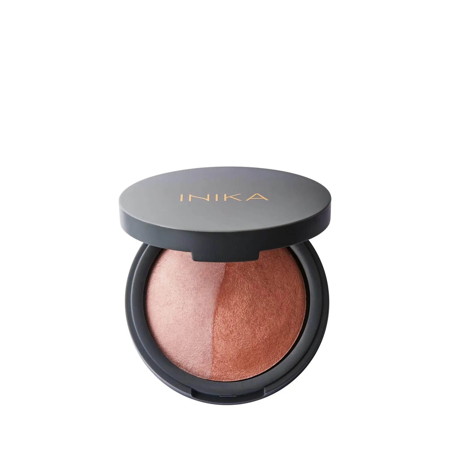 INIKA Organic Mineral Baked Blush Duo - Vegan, Cruelty-Free Makeup with Hydrating Squalane and Antioxidant-Rich Magnolia Bark Extract, Complementary Rose and Peach Hues for Radiant Glow,30 ml (Pink)