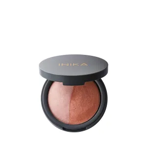 INIKA Organic Mineral Baked Blush Duo - Vegan, Cruelty-Free Makeup with Hydrating Squalane and Antioxidant-Rich Magnolia Bark Extract, Complementary Rose and Peach Hues for Radiant Glow,30 ml (Pink)