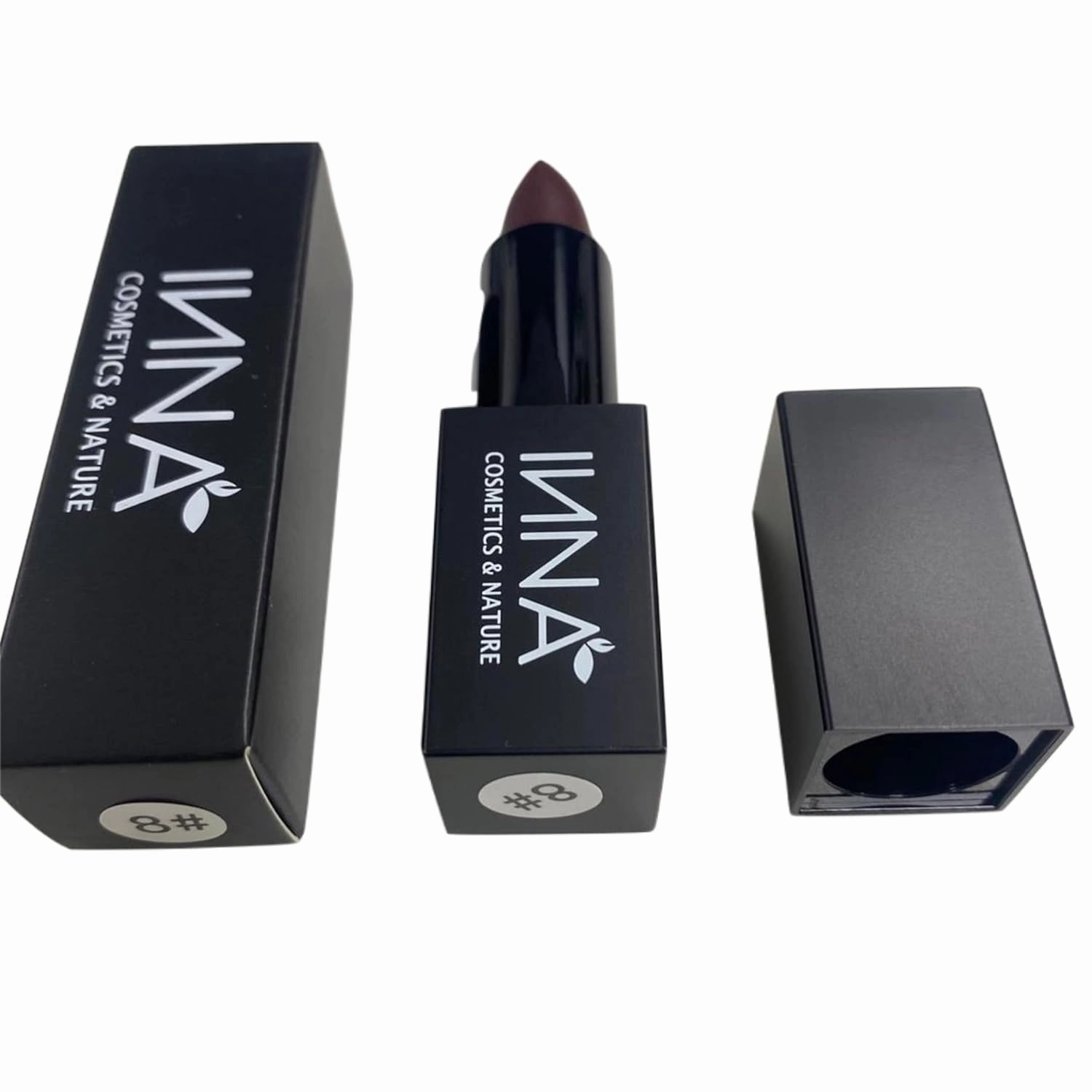 Inna Cosmetics & Nature - Matte Lipstick, Vegan, Gluten Free, Cruelty Free, non GMO with Grape Seed Oil, 3.5 g, Nude Blush (Plum)
