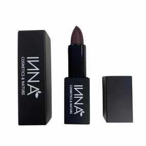 Inna Cosmetics & Nature - Matte Lipstick, Vegan, Gluten Free, Cruelty Free, non GMO with Grape Seed Oil, 3.5 g, Nude Blush (Plum)