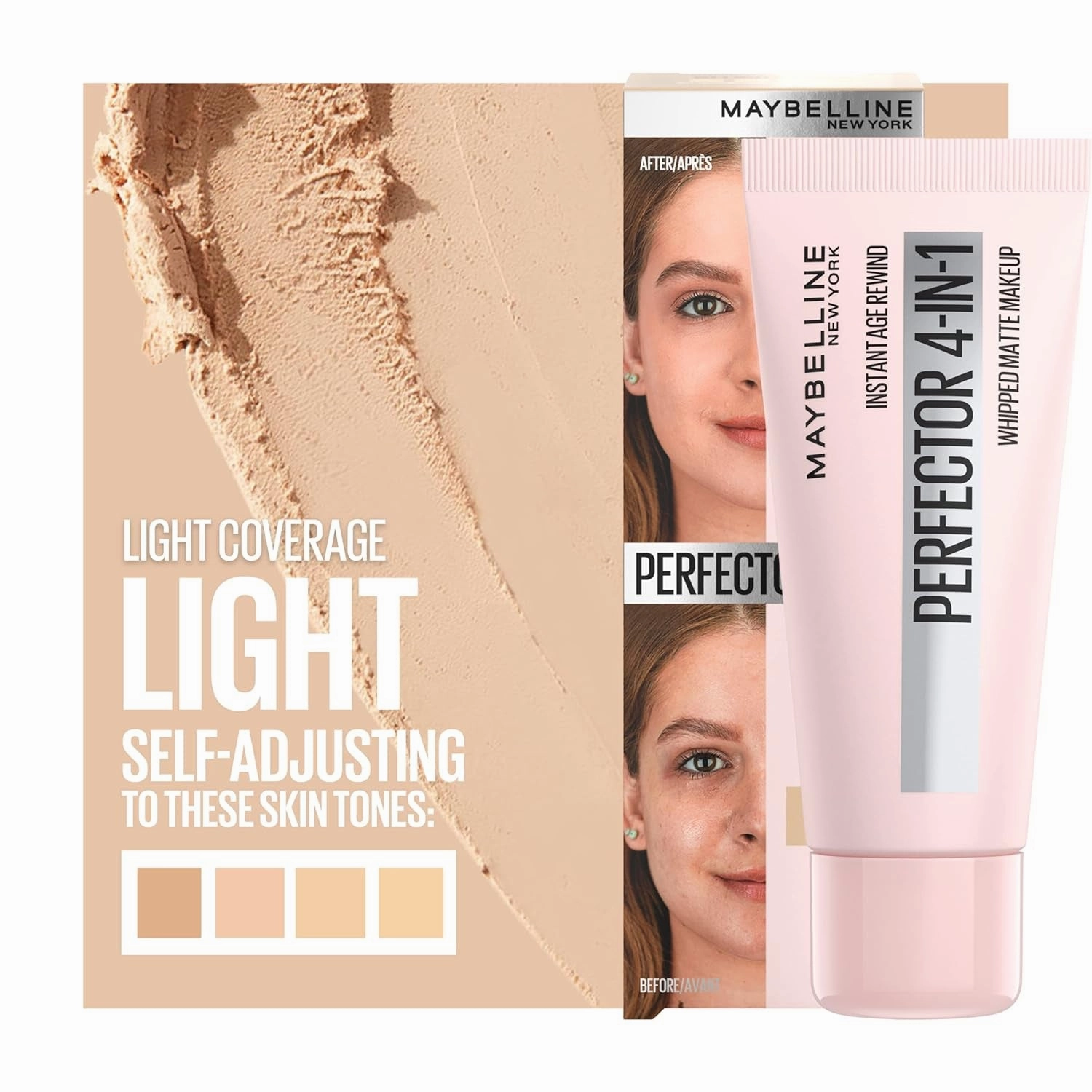 Instant Age Rewind Instant Perfector 4-In-1 Matte Makeup, 01 Light, 1 Count