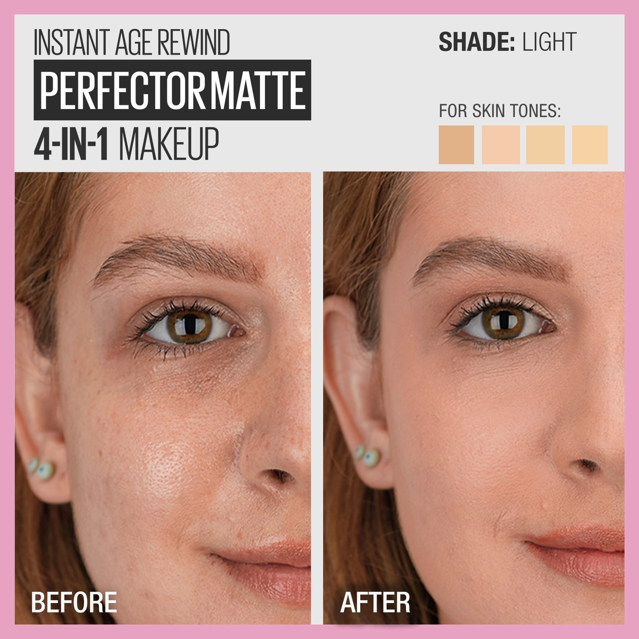 Instant Age Rewind Instant Perfector 4-In-1 Matte Makeup, 01 Light, 1 Count