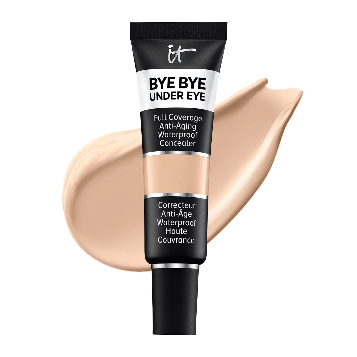 IT Cosmetics Bye Bye Under Eye Concealer - Waterproof Full Coverage Concealer For Dark Circles, Fine Lines, Redness & Discoloration, Formulated with Hyaluronic Acid, Natural Finish – 0.4 fl oz