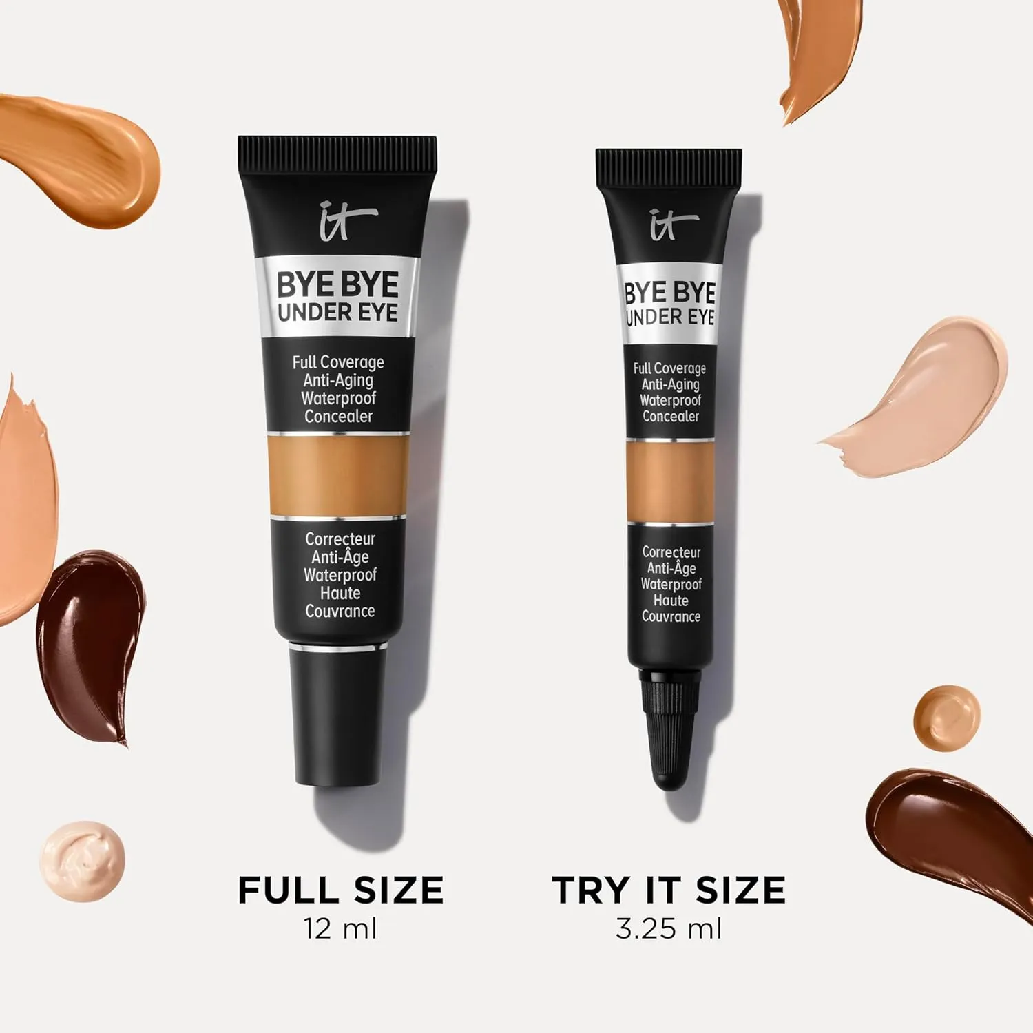 IT Cosmetics Bye Bye Under Eye Concealer - Waterproof Full Coverage Concealer For Dark Circles, Fine Lines, Redness & Discoloration, Formulated with Hyaluronic Acid, Natural Finish – 0.4 fl oz