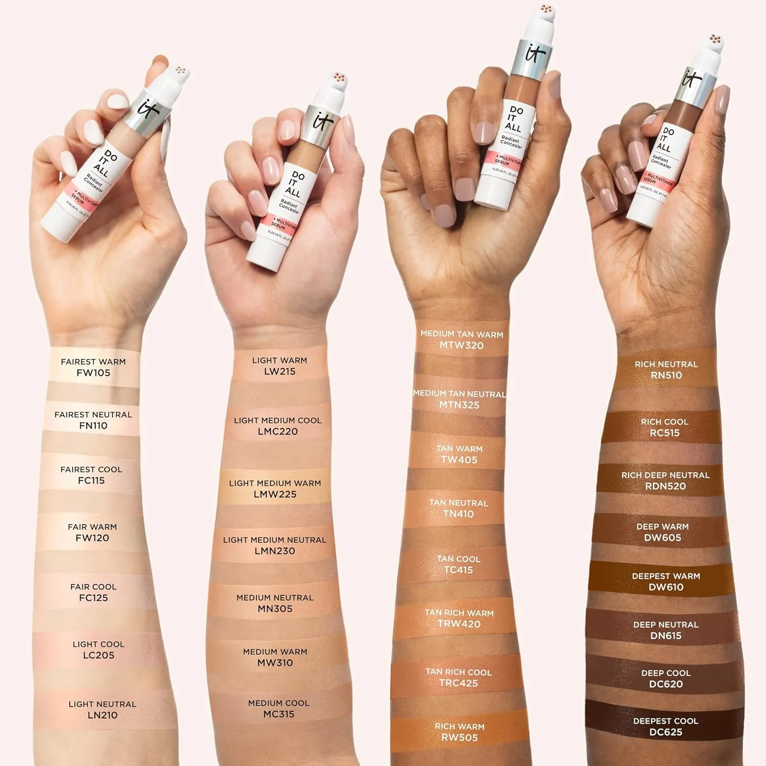 IT Cosmetics Do It All Radiant Concealer ­­– Makeup Concealer – Hydrate & Brighten – Creaseless Medium Coverage & Radiant Finish ­­– Niacinamide & Hyaluronic Acid - 0.2 Fl Oz