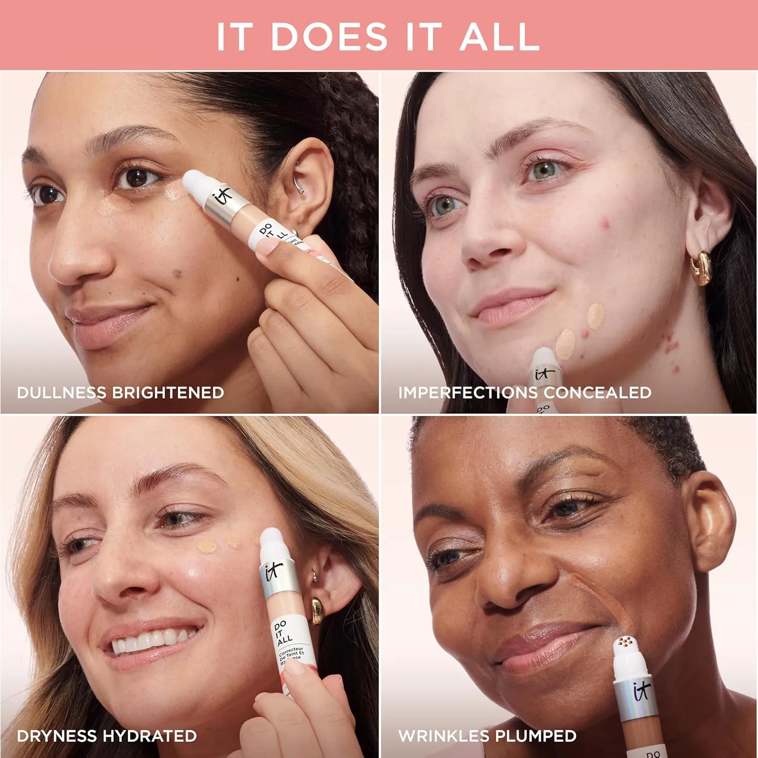 IT Cosmetics Do It All Radiant Concealer ­­– Makeup Concealer – Hydrate & Brighten – Creaseless Medium Coverage & Radiant Finish ­­– Niacinamide & Hyaluronic Acid - 0.2 Fl Oz