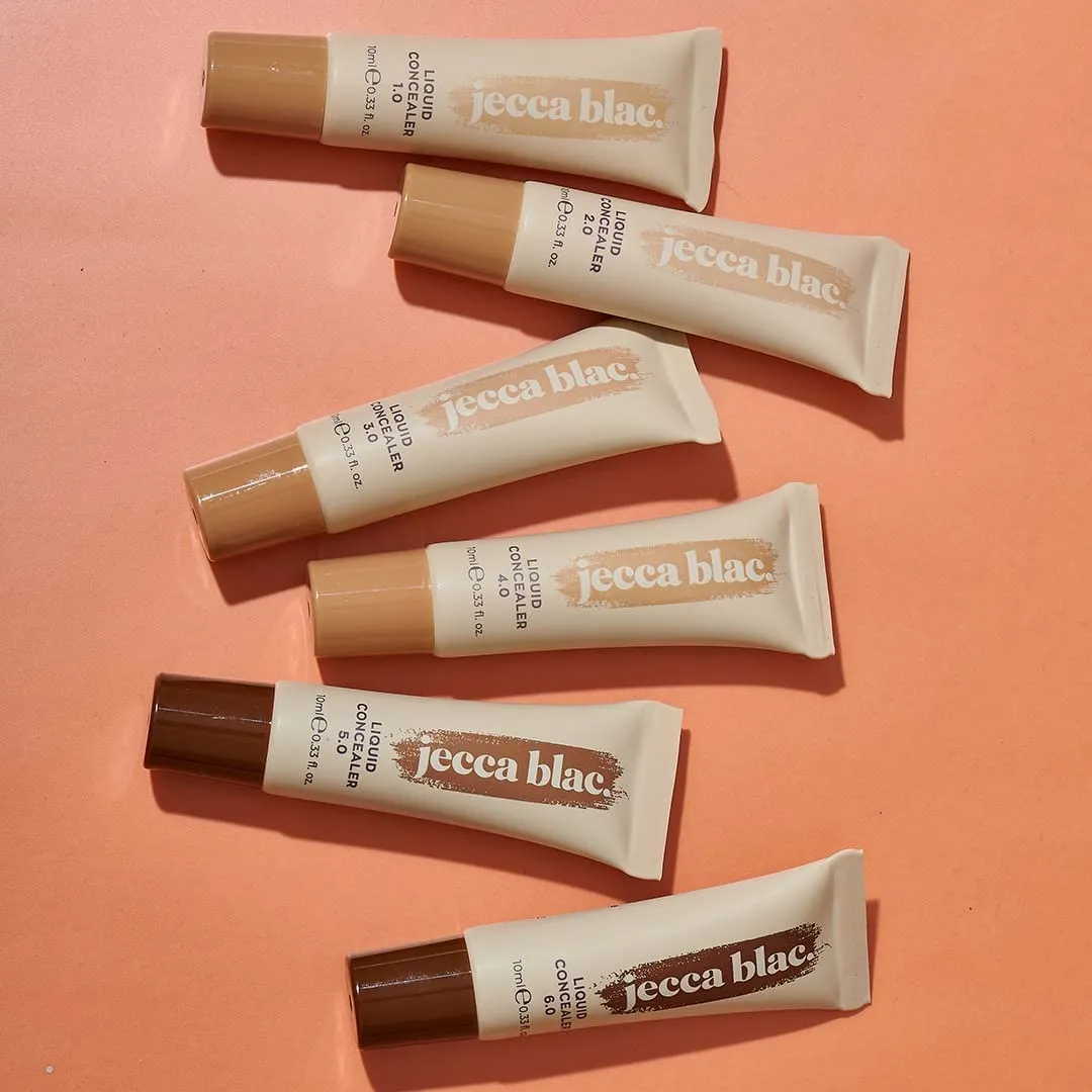 Jecca Blac Liquid Concealer, Full Coverage Soft Matte Finish, Long-lasting and Transfer-Resistant, Gender Neutral and LGBTIQA  Inclusive Make Up, Shade 4.0, 0.41 fl oz