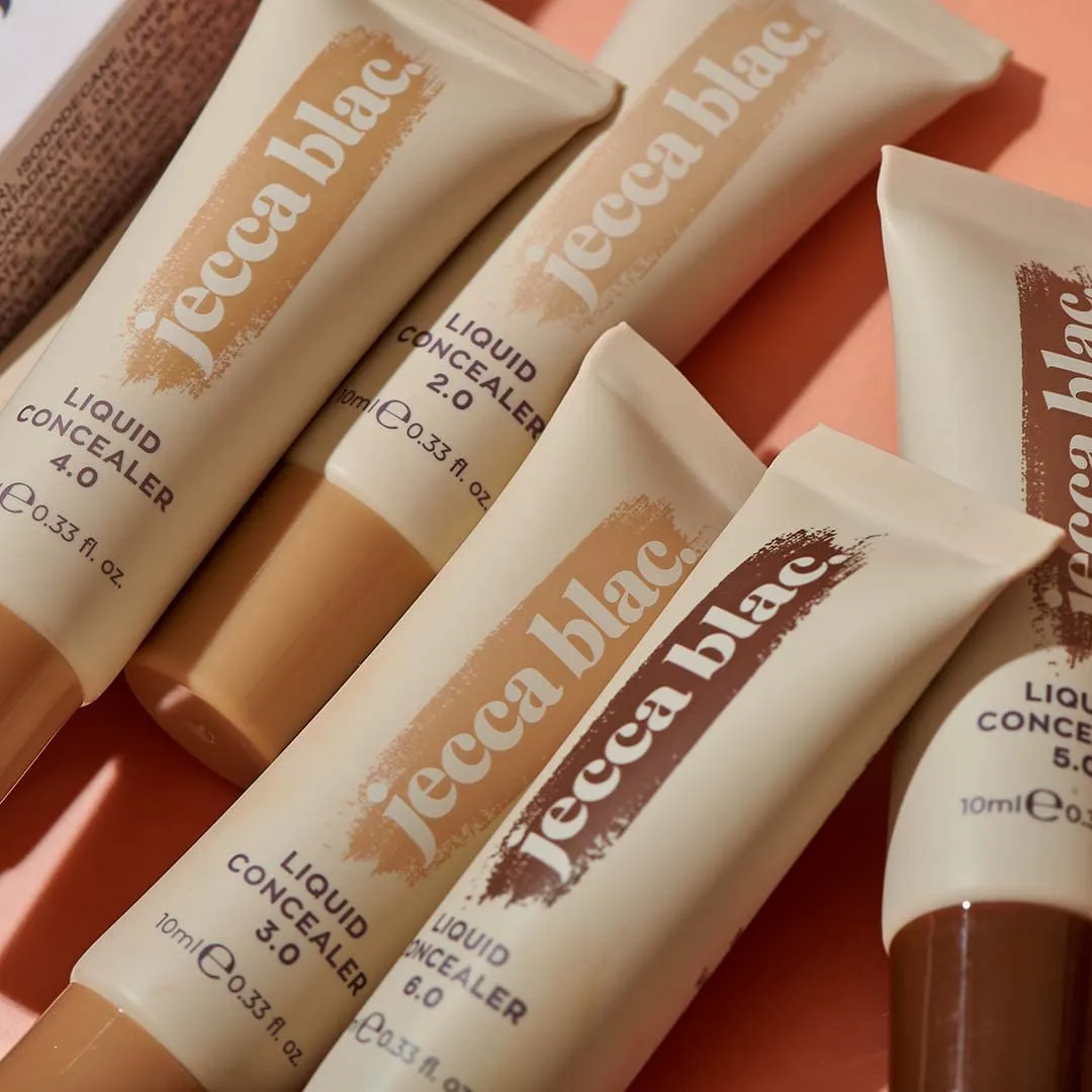Jecca Blac Liquid Concealer, Full Coverage Soft Matte Finish, Long-lasting and Transfer-Resistant, Gender Neutral and LGBTIQA  Inclusive Make Up, Shade 4.0, 0.41 fl oz