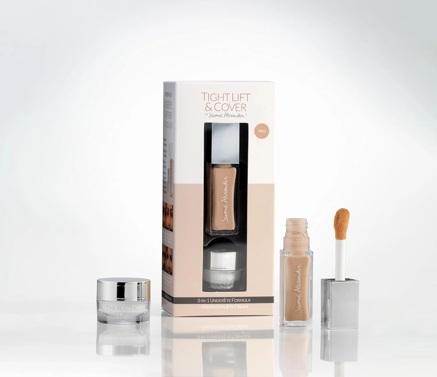 Jerome Alexander JA Basic TLC 3-in-1 Undereye Tightener & Concealer – Helps Conceal Dark Circles and Improve the Look of Fine Lines & Under-Eye Puffiness (Medium)