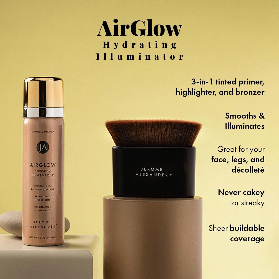 Jerome Alexander MagicMinerals AirGlow Tinted Highlighting Night Mist, Illuminating Airbrush Tinted Moisturizer Spray | 2PC | Natural Pearl