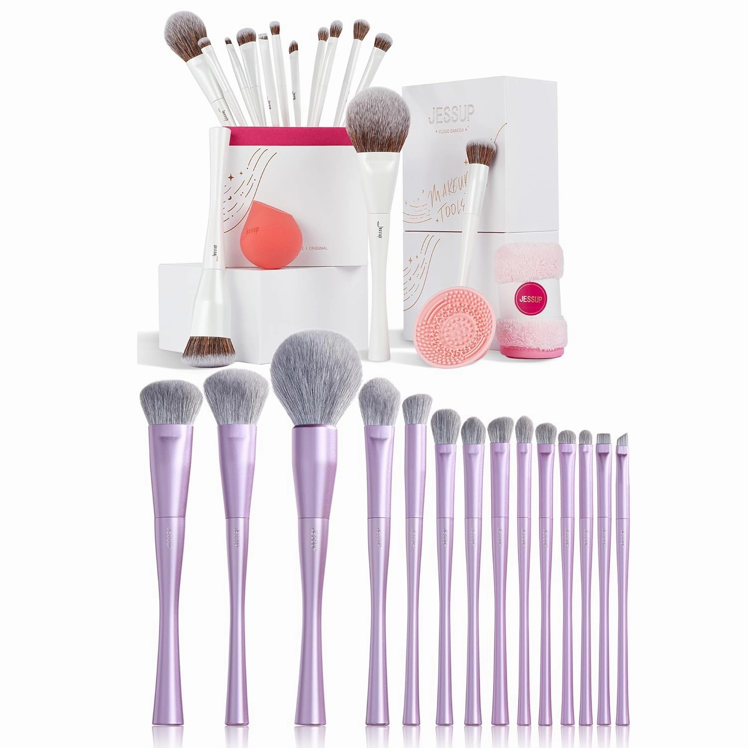 Jessup Makeup Brushes Gift Set 14pcs T333 Bundled with Makeup Brushes Set Professional T512