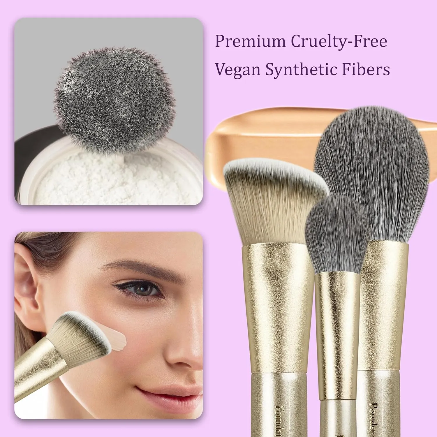 Jilier Travel Makeup Brush Set, 14 pcs Mini Makeup Brushes for Foundation, Powder, Eyeshadow, Highlight, Contour, Blush & Concealer, Small Makeup Brush Set Purse Size with Case