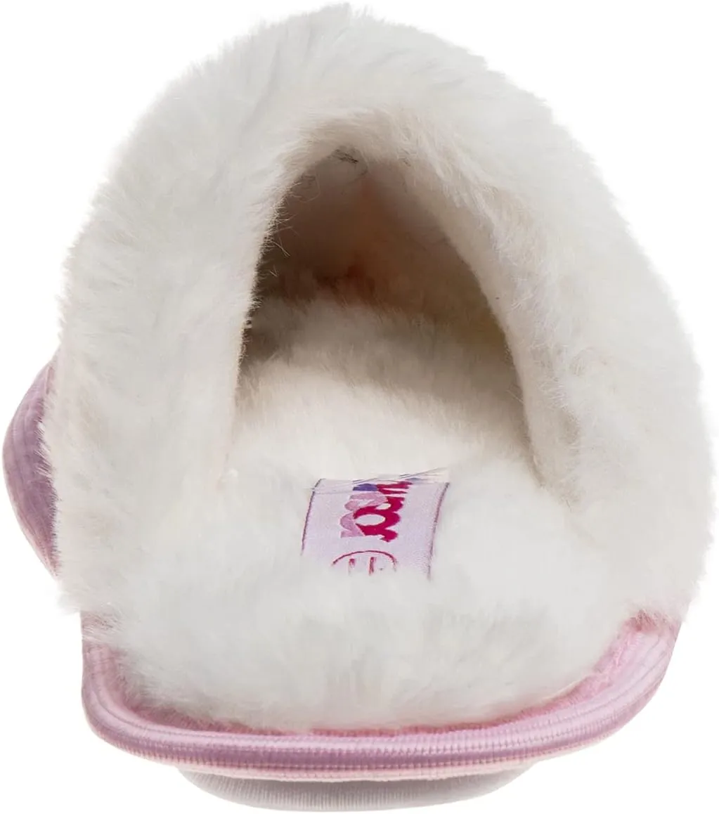 Josmo Girl's Comfort Non-Slip Memory Foam Faux Fur Slide House Slippers (Toddler/Little Kid)