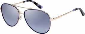 Juicy Couture Women's JU 599/S Pilot Sunglasses, Gold Blue/Silver Shiny Azure, 59mm, 14mm