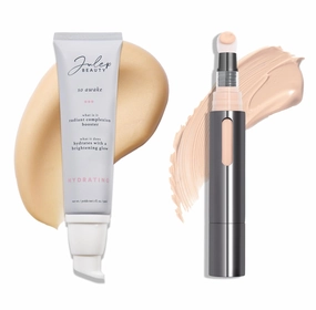 Julep Full Face Radiance Set | So Awake Complexion Booster Daily Moisturizer   Skin Perfecting Cushion Complexion Concealer   Foundation - 100 Alabaster