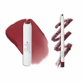 Julep The Perfect Pair 2pc Set: It's Balm Tinted Lip Balm Cherry Wood and With a Trace Retractable Creamy Long-Lasting Lip Liner, Black Cherry