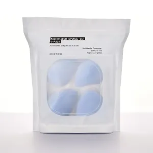 JUNO & Co. Microfiber Makeup Sponge Set 4-Pack, Dual Layer Technology and Airbrushed Complexion Finish, Makeup Blender for Foundation, Powder and Cream