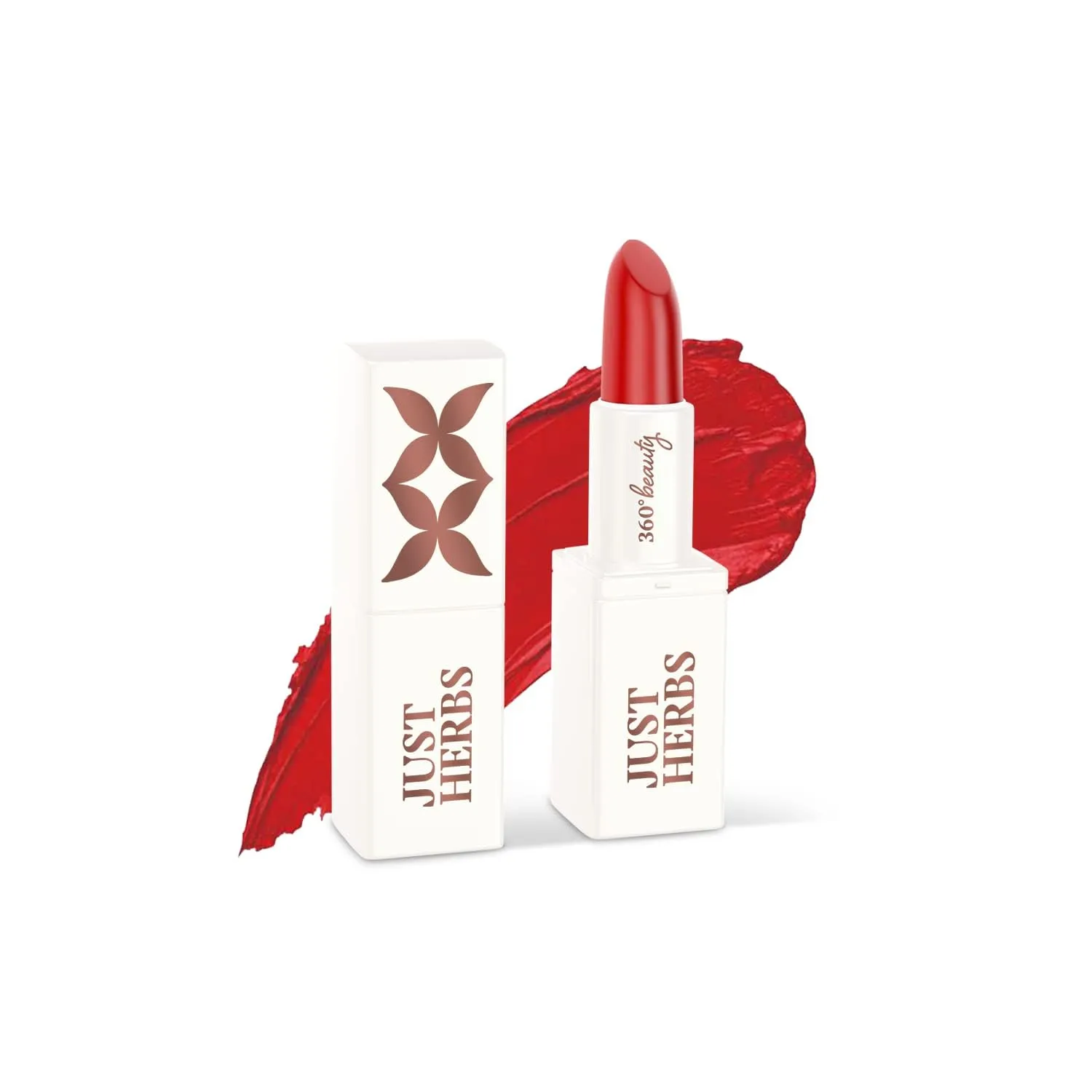 Ju.st He.rbs Ayurvedic Creamy Matte Lipstick For Moisturized Lips - Parabens & Chemical Free 05 Deep Red (Half - Size) 1.8gm