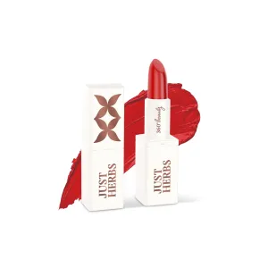 Ju.st He.rbs Ayurvedic Creamy Matte Lipstick For Moisturized Lips - Parabens & Chemical Free 05 Deep Red (Half - Size) 1.8gm