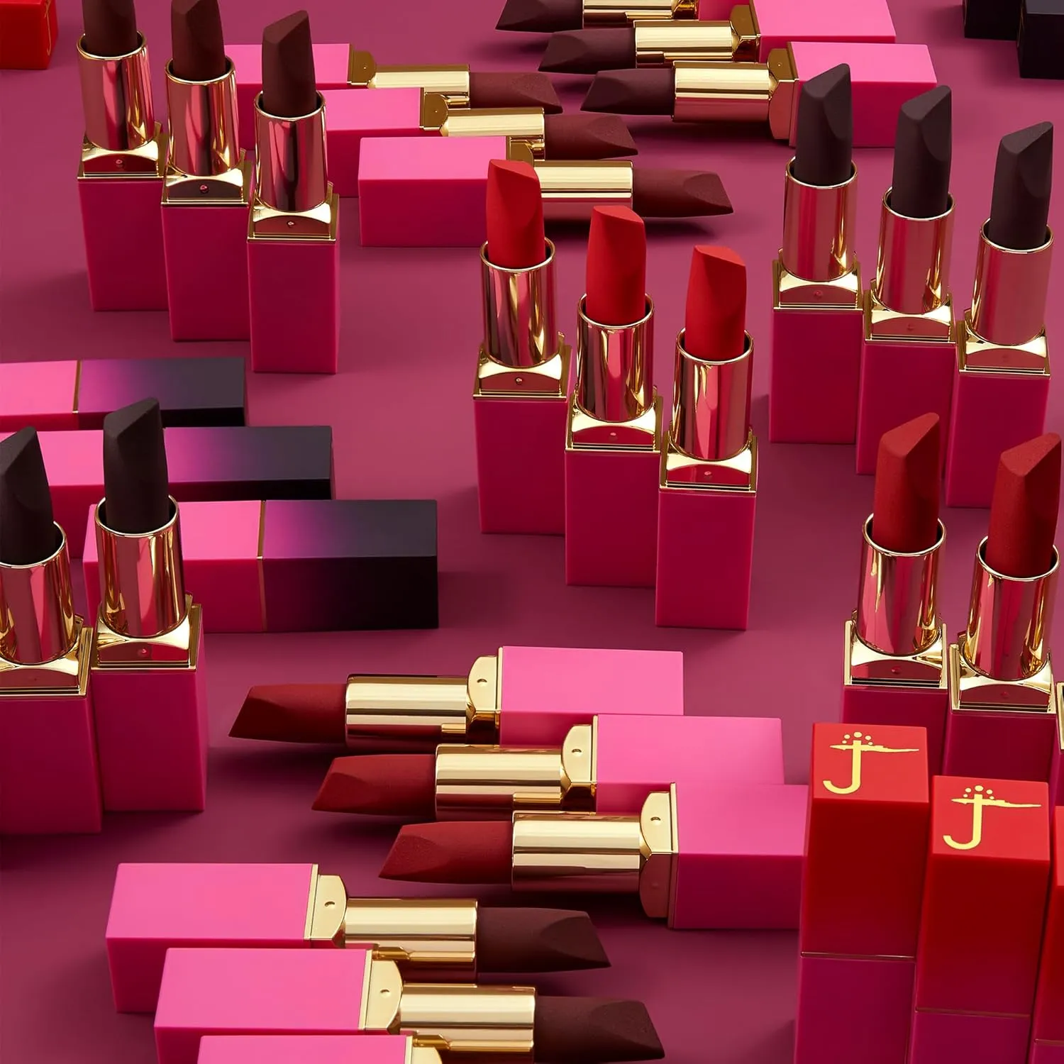 Juvia's Place Reds & Berries Velvety Matte Lipsticks The Deep Reds Rouge - Deep Wine Red, Soft-Matte Lipstick, Hydrating, Highly Pigmented, Creamy, Smooth, and Long-Lasting